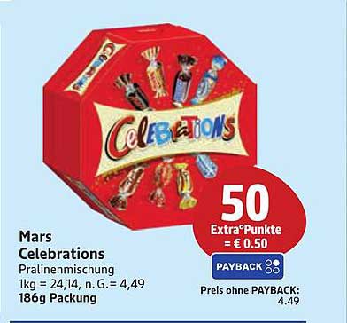Mars Celebrations Pralinenschachtel 186g