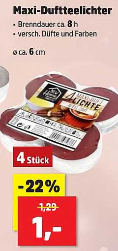 Maxi-Dufteelichter 4 Stück