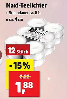 Maxi-Teelichter - 12 Stück