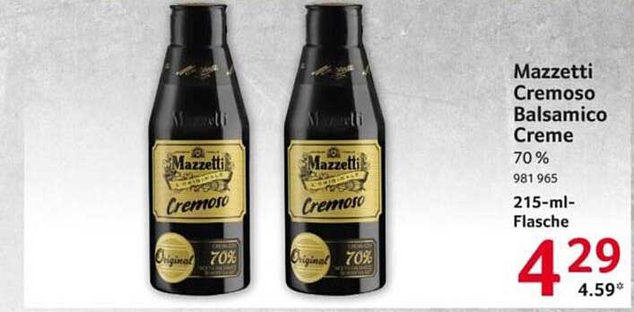 Mazzetti Cremoso Balsamico Creme 215-ml-Flasche