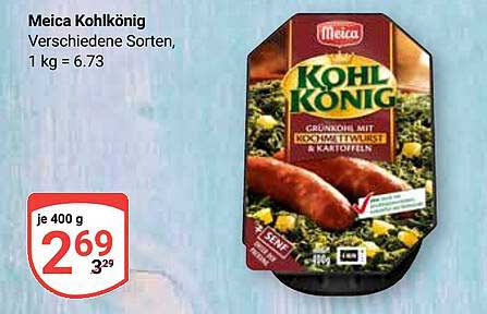 Meica Kohlkönig - Grünkohl mit Kochschinken, Teewurst & Kartoffeln, 400 g