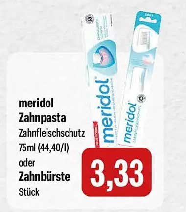 meridol Zahnpasta Zahnfleischschutz 75ml oder Zahnbürste Stück