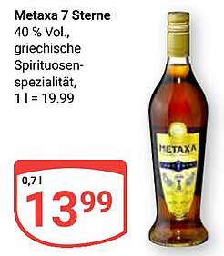 Metaxa 7 Sterne 0,7 l - Griechische Spirituosen-Spezialität
