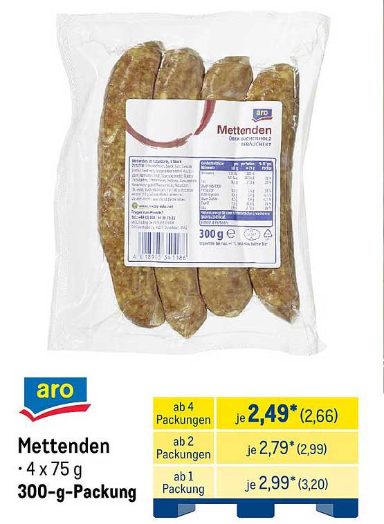 METTENDEN - 4 x 75 g in 300-g-Packung