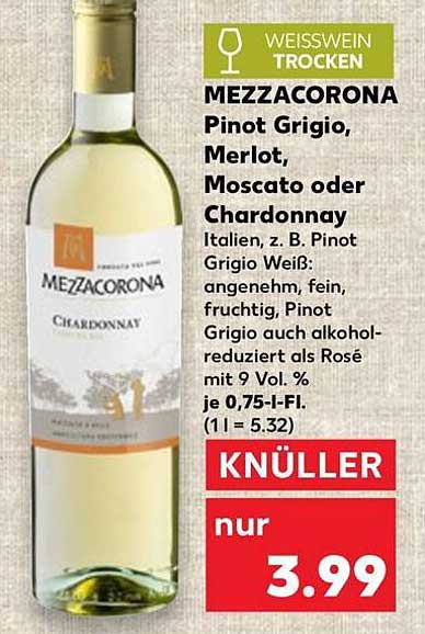 MEZZACORONA Pinot Grigio, Merlot, Moscato oder Chardonnay