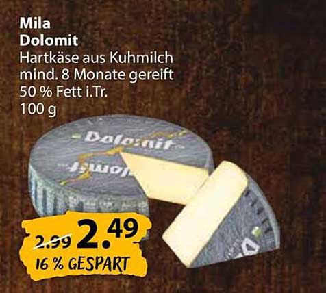 Mila Dolomit Hartkäse – 100 g