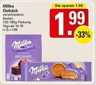 Milka Gebäck verschiedene Sorten 132-185g Packung