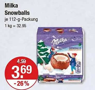 Milka Snowballs je 112-g-Packung
