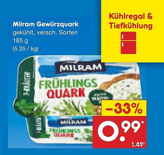 Milram Gewürzquark 185 g - jetzt nur 0,99 €