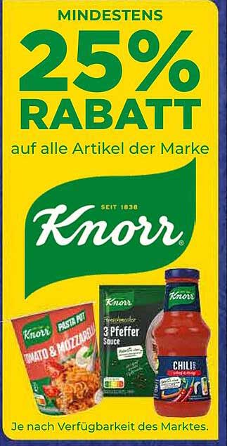 Mindestens 25% Rabatt auf alle Artikel der Marke Knorr
