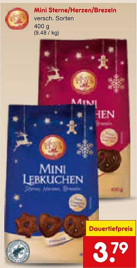 Mini Sterne/Herzen/Brezeln – 400 g
