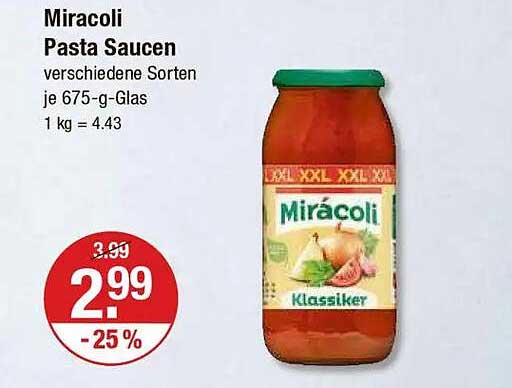 Miracoli Pasta Saucen verschiedene Sorten je 675-g-Glas