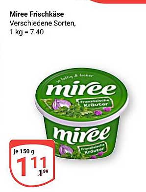 Miree Frischkäse - Verschiedene Sorten