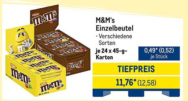 M&M's Einzelbeutel - Verschiedene Sorten