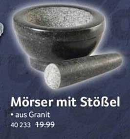Mörser mit Stößel aus Granit