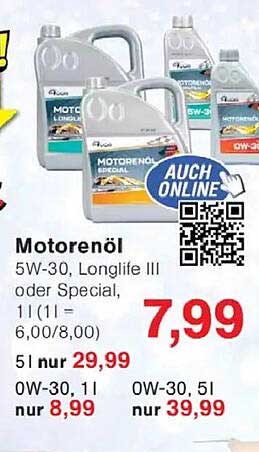 Motorenöl 5W-30, Longlife III oder Special