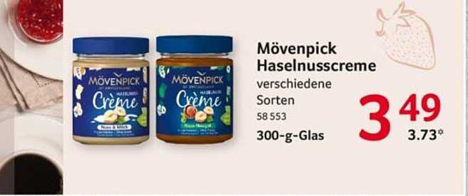 Mövenpick Haselnusscreme verschiedene Sorten 300-g-Glas