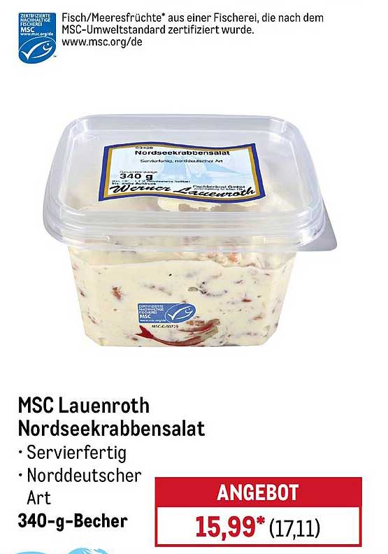 MSC Lauenroth Nordseekrabben-Salat 340-g-Becher
