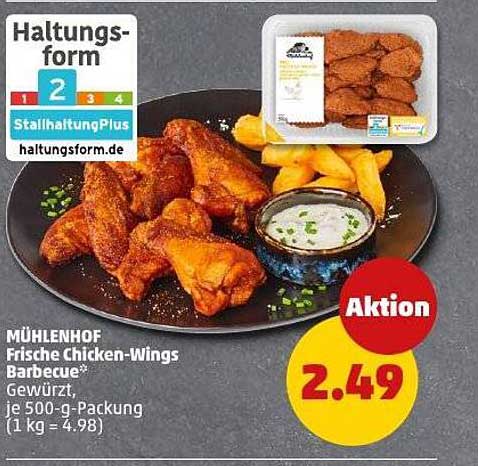 Mühlenhof Frische Chicken-Wings Barbecue* 500-g-Packung