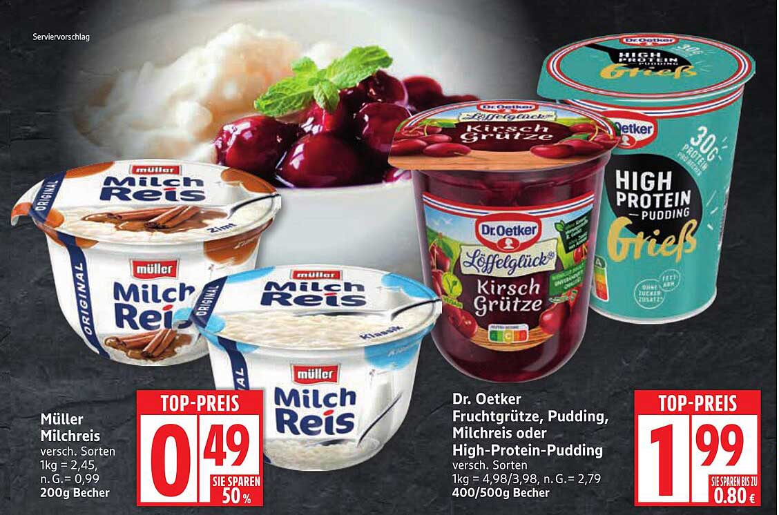 Müller Milchreis 200g Becher für 0,49 € (50% gespart!)