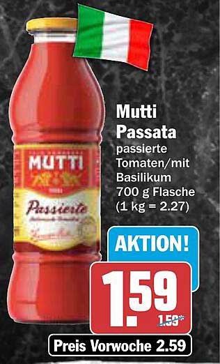 Mutti Passata - Passierte Tomaten mit Basilikum 700 g