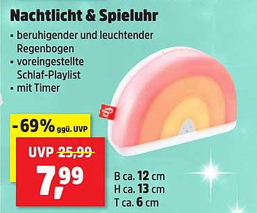 Nachtlicht & Spieluhr – Beruhigender leuchtender Regenbogen