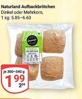 Naturland Aufbackbrötchen Dinkel oder Mehrkorn, 1 kg