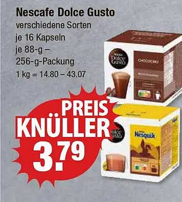 Nescafe Dolce Gusto – verschiedene Sorten je 16 Kapseln