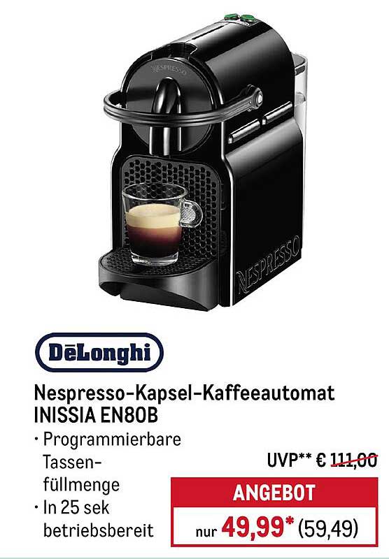Nespresso-Kapsel-Kaffeemaschine INISSIA EN80B von DeLonghi