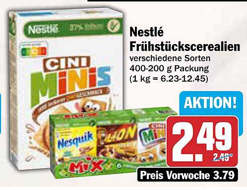 Nestlé Frühstückscerealien - CINI MINIS in verschiedenen Sorten