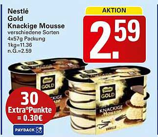 Nestlé Gold Knackige Mousse verschiedene Sorten 4x57g Packung