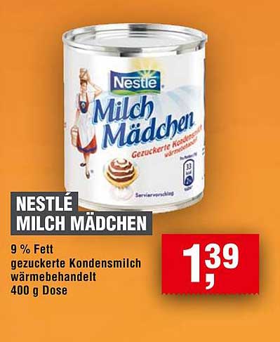 NESTLÉ MILCH MÄDCHEN - gezuckerte Kondensmilch, 400 g Dose