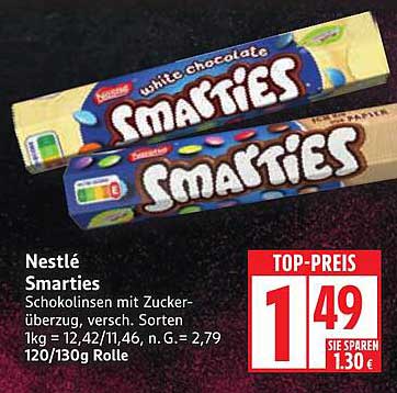 Nestlé Smarties Schokolinsen mit Zuckerüberzug, versch. Sorten