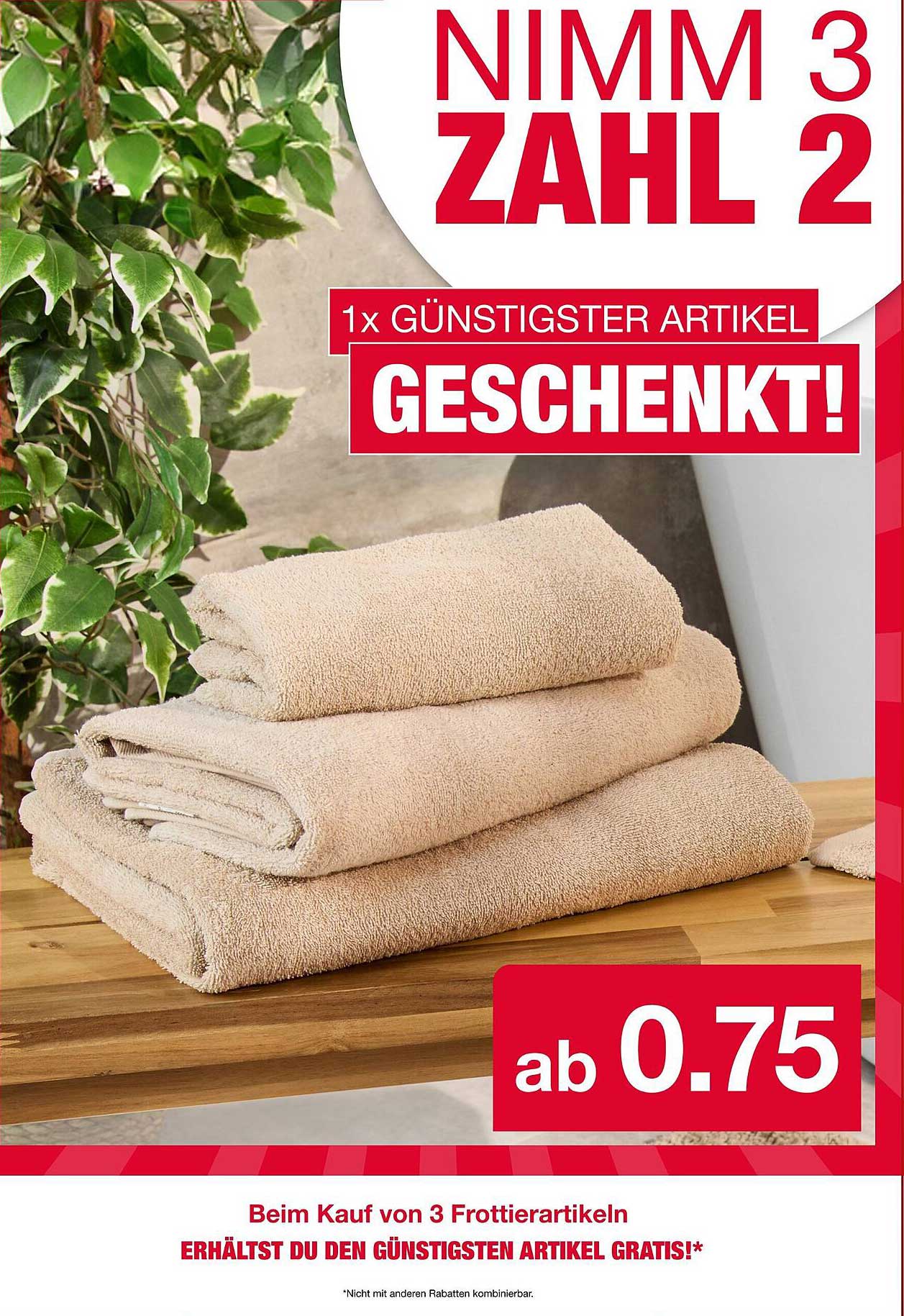 Nimm 3, zahl 2 - 1x günstigster Artikel geschenkt!