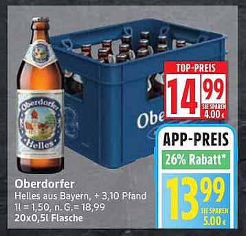 Oberdorfer Helles aus Bayern - 20 x 0,5 Liter