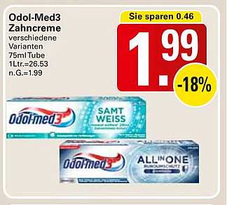 Odol-Med3 Zahnpasta - Verschiedene Varianten 75ml Tube