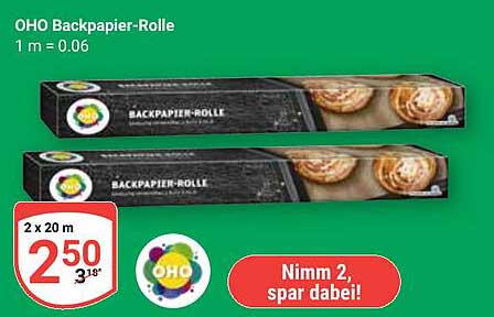 OHO Backpapier-Rolle 2 x 20 m