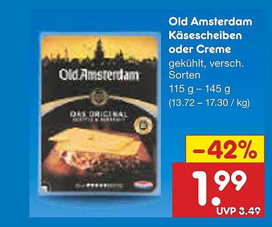 Old Amsterdam Käsescheiben oder Creme, gekühlt, verschiedene Sorten