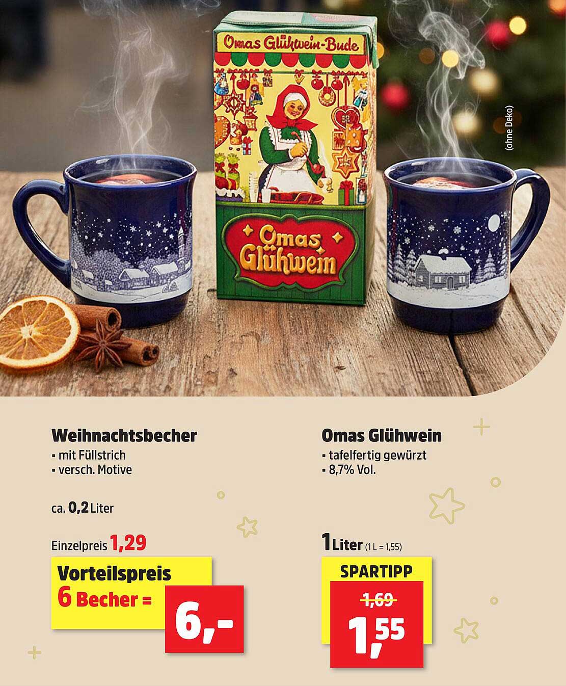 Omas Glühwein und Weihnachtsbecher - Das perfekte Winterangebot!