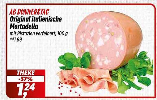 Original italienische Mortadella mit Pistazien verfeinert, 100 g