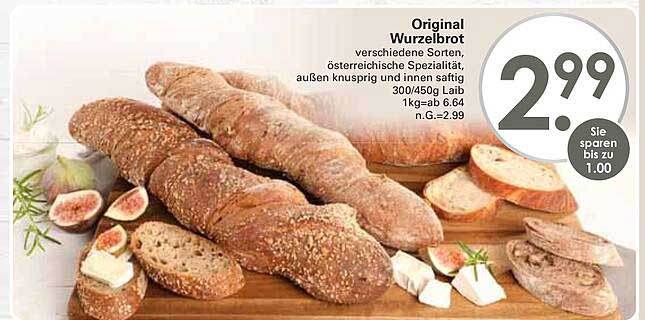 Original Wurzelbrot - verschiedene Sorten, österreichische Spezialität