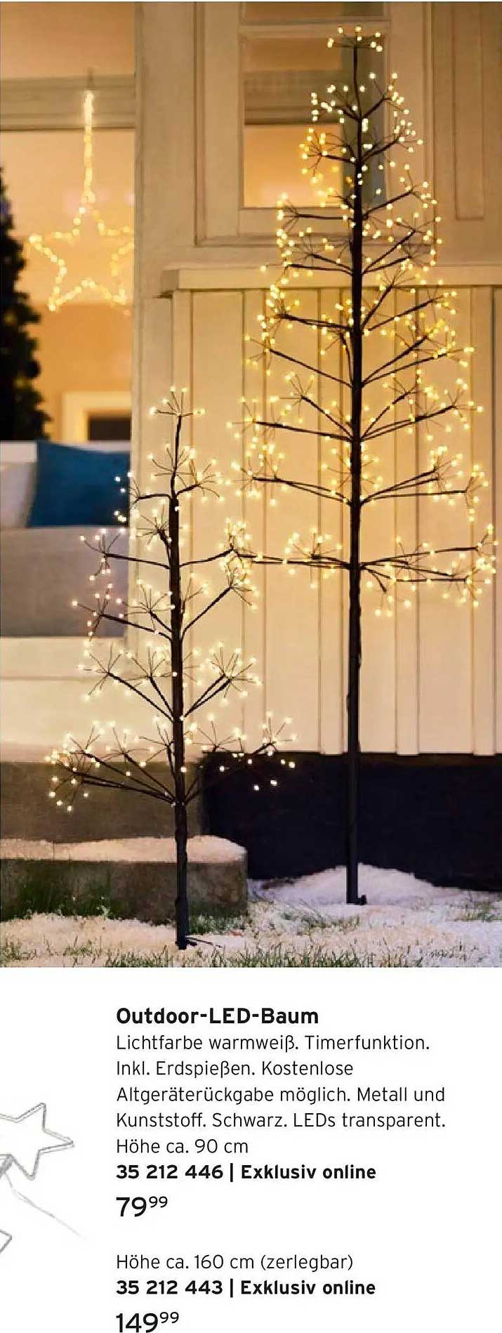 Outdoor-LED-Baum 90 cm und 160 cm