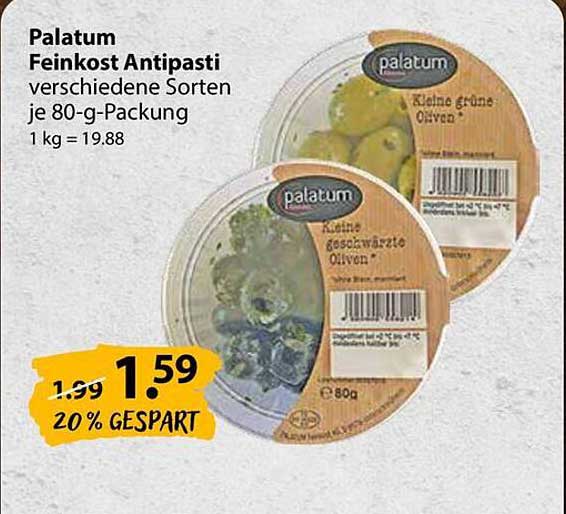 Palatum Feinkost Antipasti verschiedene Sorten je 80-g-Packung