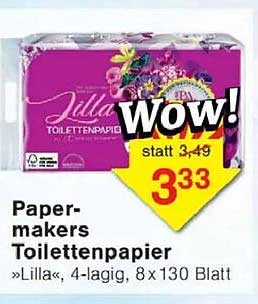 Paper-makers Toilettenpapier »Lilla«, 4-lagig, 8 x 130 Blatt