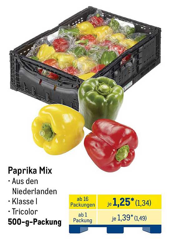 Paprika Mix - aus den Niederlanden, 500-g-Packung