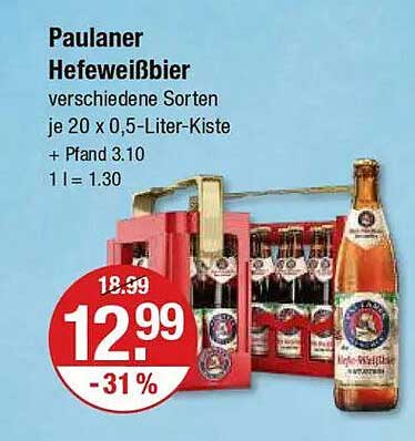Paulaner Hefeweißbier - verschiedene Sorten je 20 x 0,5-Liter-Kiste + Pfand