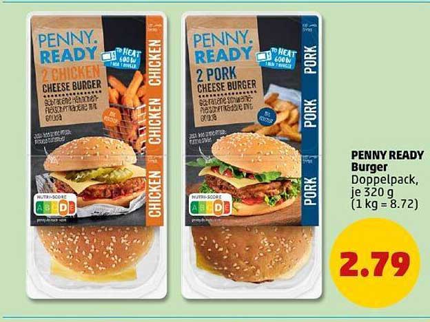 PENNY READY Burger Doppelpack, je 320 g
