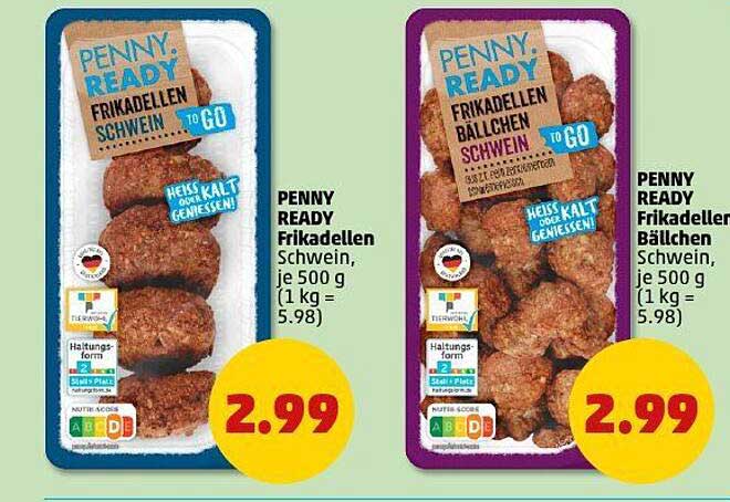 PENNY READY Frikadellen und Bällchen Schwein, je 500 g