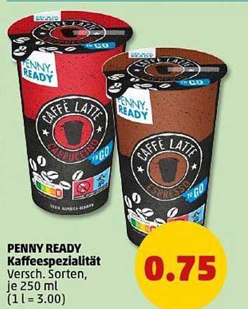 PENNY READY Kaffeespezialität - Verschiedene Sorten, je 250 ml