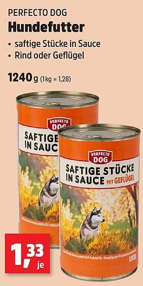 PERFECTO DOG Hundefutter - Saftige Stücke in Sauce mit Rind oder Geflügel